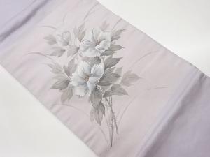 手描き花葉模様刺繍名古屋帯